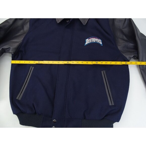 Vintage Columbus Destroyers Bomber XL AFL Arena Football Wool Leather Coat RARE - Picture 9 of 9